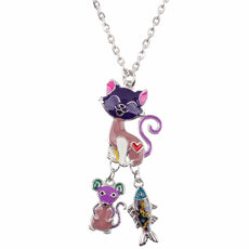 Cat, Mouse and Fish Necklace