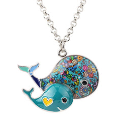 Mom and Baby Whale Necklace