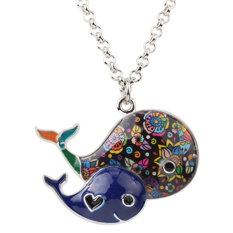 Mom and Baby Whale Necklace