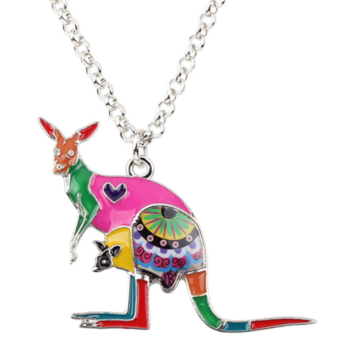 Multicolor Kangaroo Mom&Baby Necklace