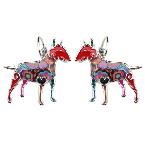 Bull Terrier Multicolor Earrings