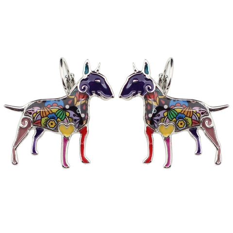 Bull Terrier Multicolor Earrings