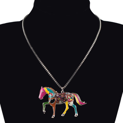 Multicolor Horse Necklace