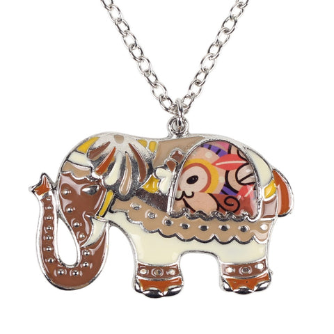 Elephant Enamel Necklace