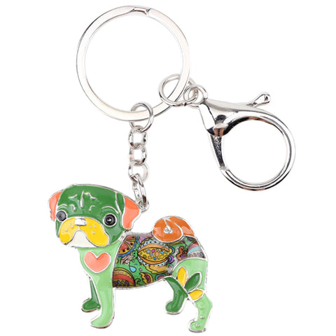 Pug Multicolor Keychain