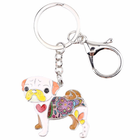 Pug Multicolor Keychain