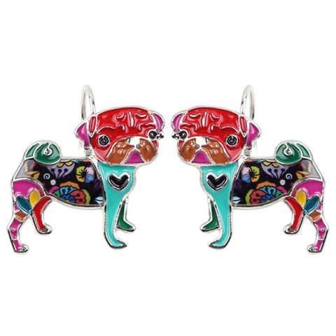Pug Multicolor Earrings