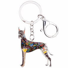 Great Dane Multicolor Keychain