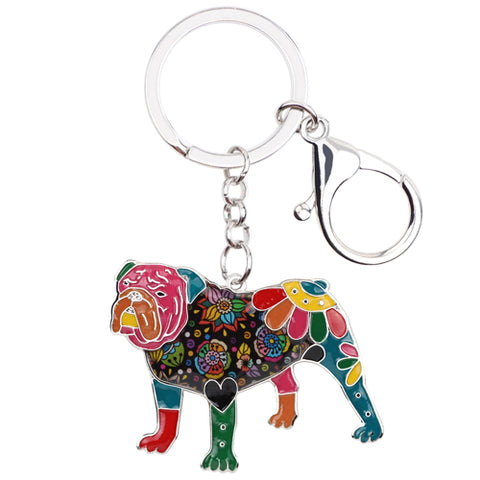 British Bulldog Multicolor Keychain