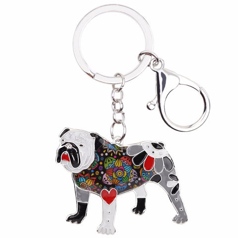 British Bulldog Multicolor Keychain