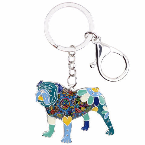 British Bulldog Multicolor Keychain