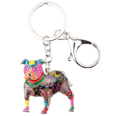 Pit Bull Multicolor Keychain