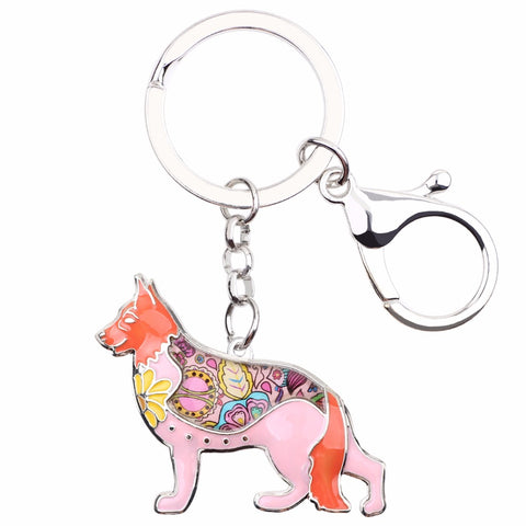 German Shepherd Multicolor Keychain