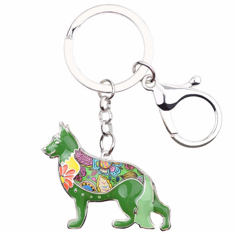 German Shepherd Multicolor Keychain