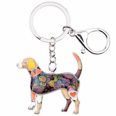 Beagle Multicolor Keychain