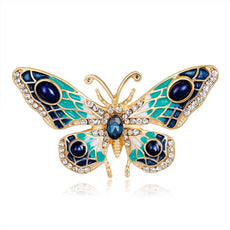 Vintage Black Pearl Butterfly Brooch