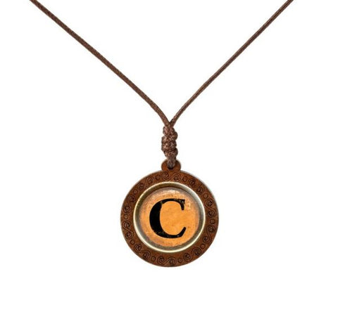 Yellow Letter Wood Necklace