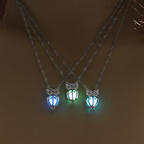 Owl Glow in the Dark Necklace