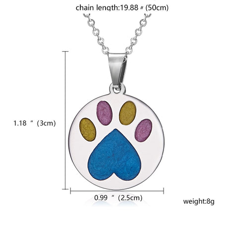 Stainless Paw Print Necklace