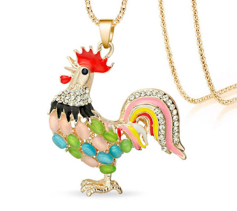 Crystal Chicken Necklace