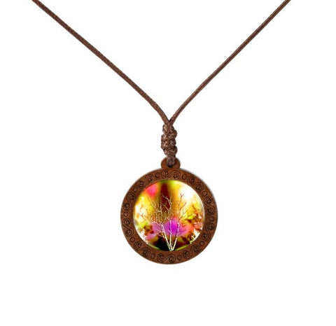 Fall Season Wood Necklace