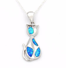 Fire Opal Cat Necklace