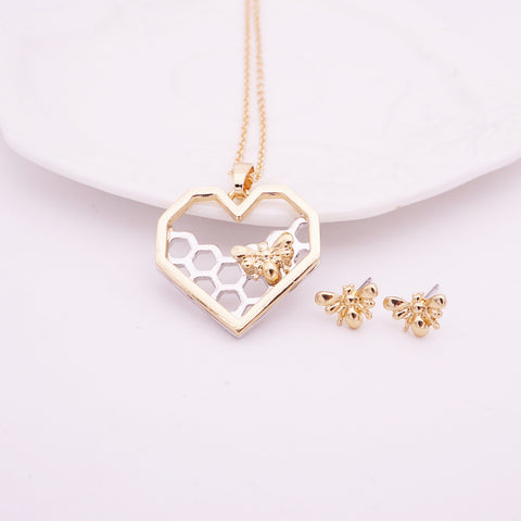 Bee Necklace And Earrings Set