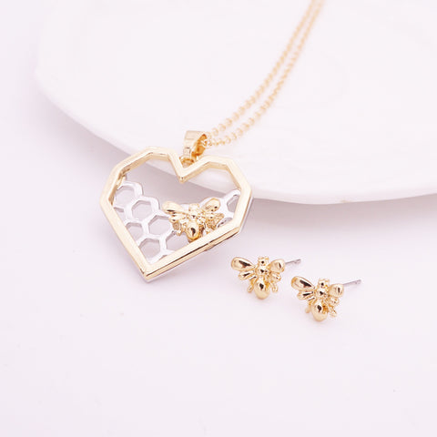 Bee Necklace And Earrings Set