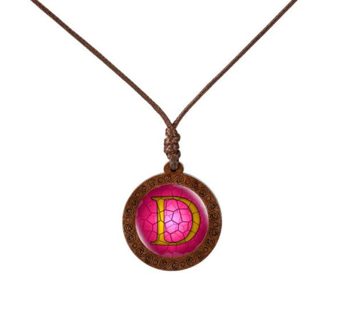Letter Wood Necklace