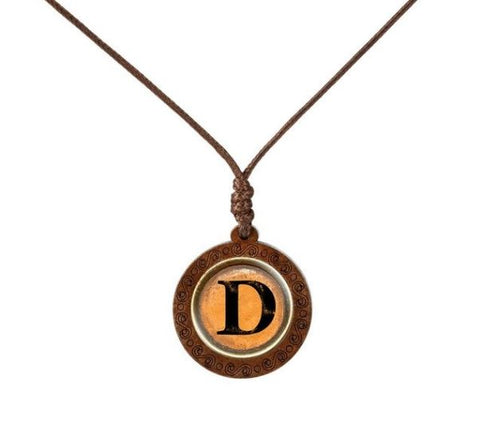 Yellow Letter Wood Necklace