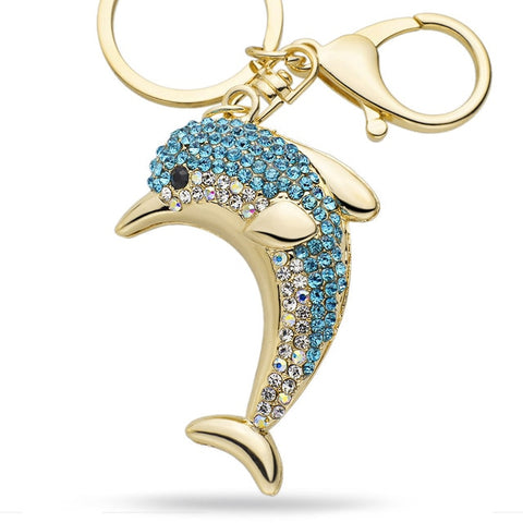 Crystal Dolphin Keychain