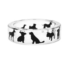 Dogs Clear Resin Ring