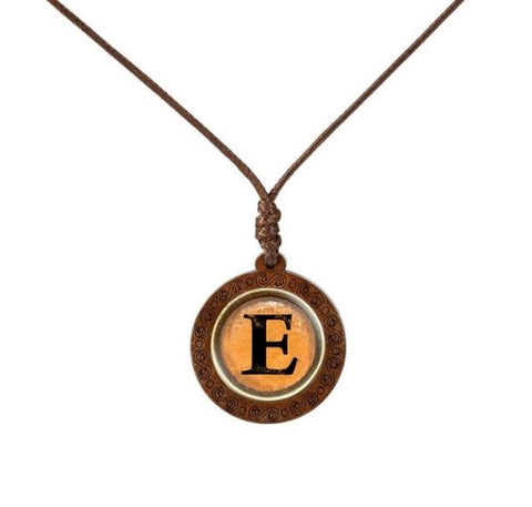 Yellow Letter Wood Necklace