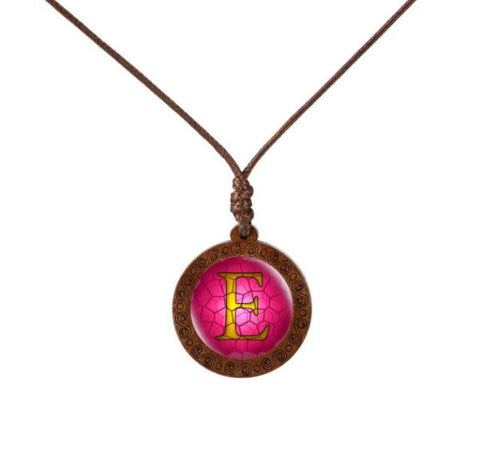 Letter Wood Necklace