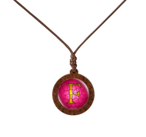 Letter Wood Necklace