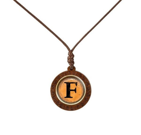 Yellow Letter Wood Necklace