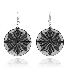 Spider Web Metal Scrub Earrings