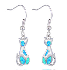 Fire Opal Cat Earrings