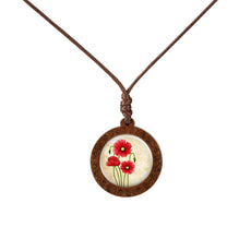 Flower Wood Necklace