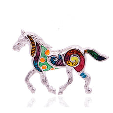Colorful Horse Brooch