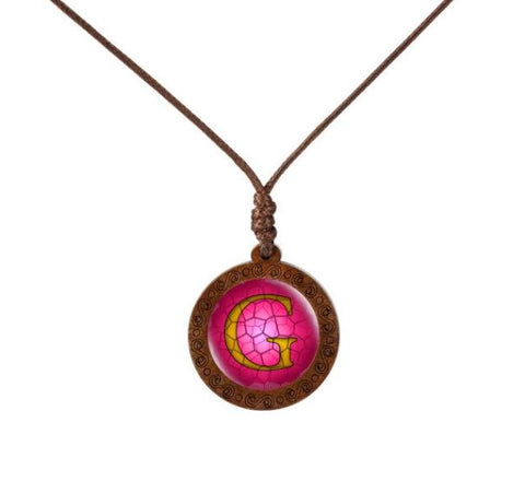 Letter Wood Necklace