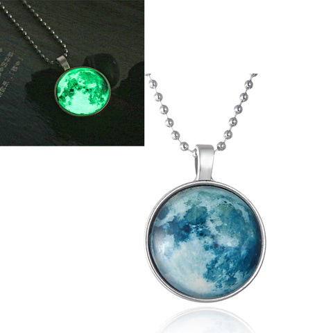 Glowing Earth Round Cameo - Necklace
