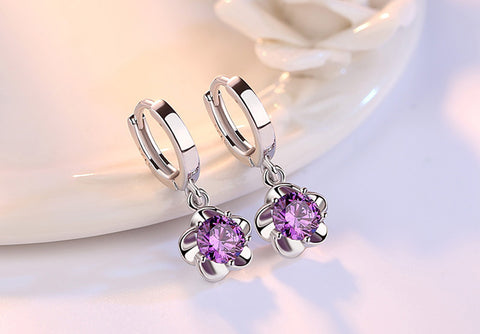 Purple Flower Earrings (75% off)