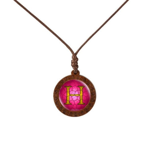 Letter Wood Necklace