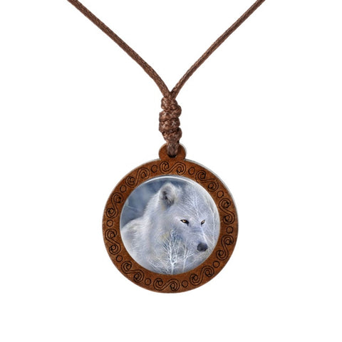 Wolf  Wood Necklace