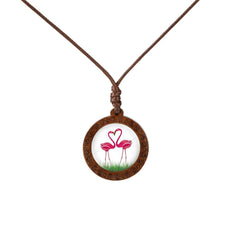 Flamingo  Wood Necklace