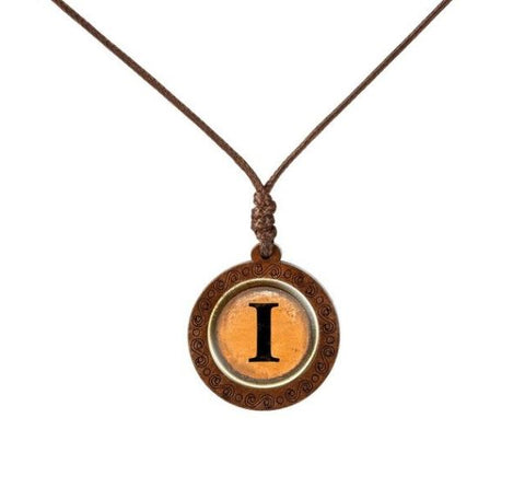 Yellow Letter Wood Necklace