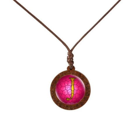 Letter Wood Necklace