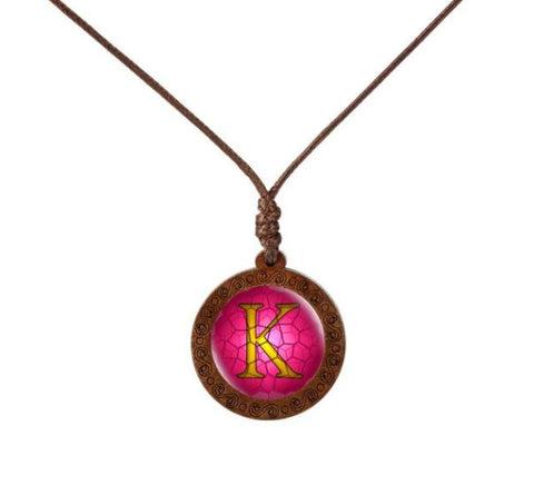 Letter Wood Necklace