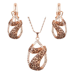 Leopard Necklace & Earrings Set